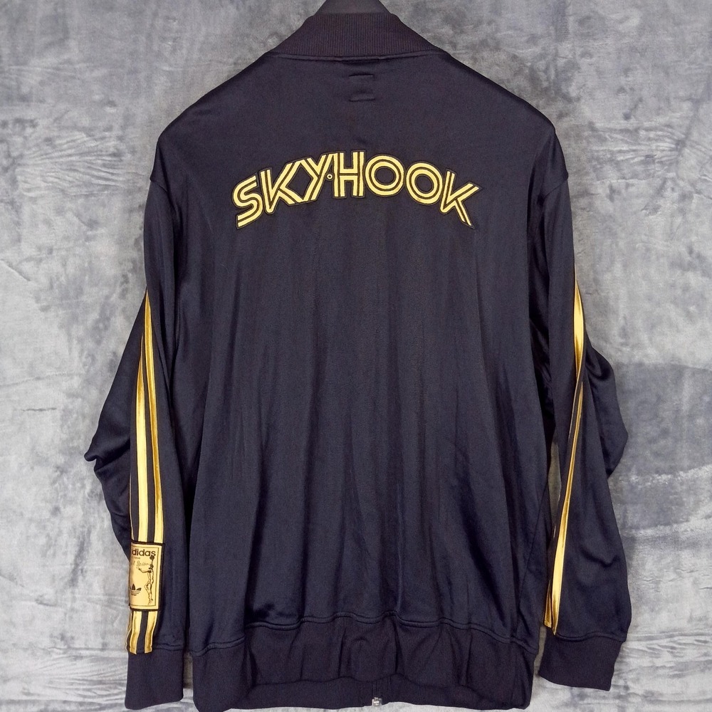Adidas Skyhook Abdul Jabbar Track Jacket Mens L Black‎ Gold Retro 2005 Vintage - Picture 7 of 13